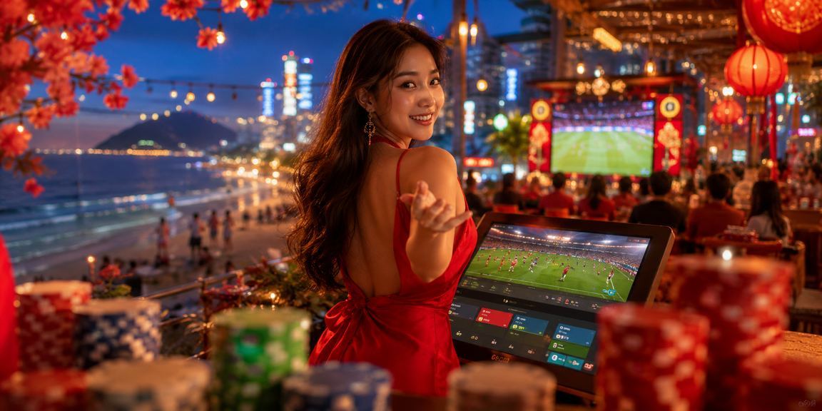 Cảnh biển Vũng Tàu buổi tối – người dùng tận hưởng giải trí và nhận voucher xsk trên điện thoại
